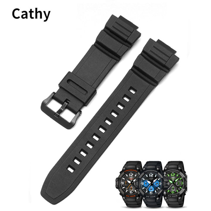 Wasserdichtes Ersatzarmband aus natürlichem Harz für Casio MCW-100H/W-S220/ HDD-S100 (durchscheinend