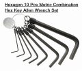 10Pcs SET Keyring With Hexagon 10 Pcs Metric Combination Hex Key Allen Wrench Set 1mm To 10mm Keyring Hand Bicycle Repair Tools Sets. 