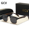 GCV Handmade Classic Leading Par Wooden Sunglasses Men Women Polarized UV400 Protection Semi-Rimless Retro Eyewear Oculos Party. 
