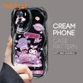 FELMYST for OPPO A57 2022 A77S Back Cover Cartoon Kuromi Cream Texture Wavy Edge Soft Silicone Phone Case. 