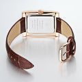 【support】 WWOOR Brand Classic Fashion Mens Rectangle Watches Male Brown Leather Quartz Waterproof Wrist Watch For Men Calendar Clocks. 