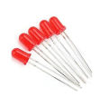 Defused RED LED - 3MM, Defused, Best Indicator Light, PACKAGE OF 5 Novel. 