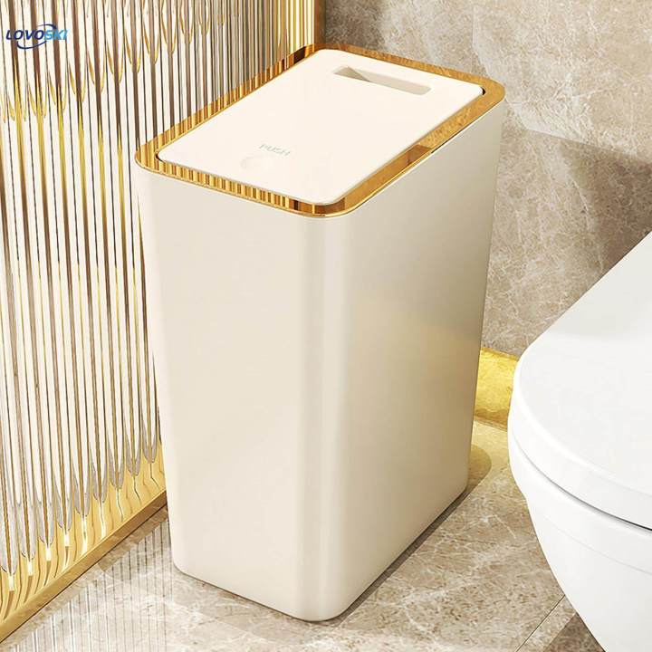 Rectangular Dustbin Small Slim Narrow Garbage Can Garbage Container Bin for Laundry Room Home 10L