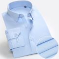 Solid Men Formal Shirt Long Sleeve Plus Size 8xl Business Mens Dress Shirts Basical Office Male Clothing with Front Pocket White.
