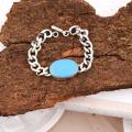 Salman Khan Turquoise Silver Bracelet-8.5 Inch - Bracelet For Men. 