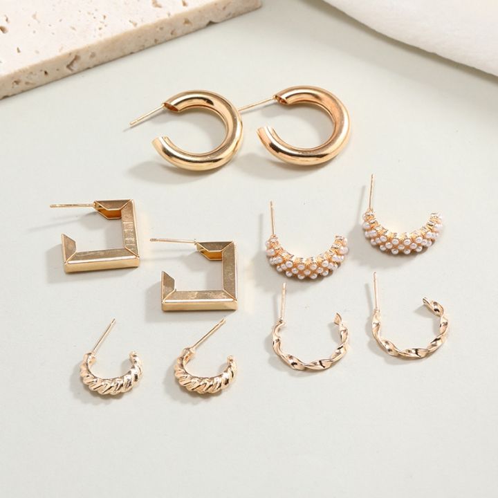 5%20Pairs/Set%20Simple%20Metal%20Ring%20Earrings%20New%20Female%20Earings%20Women%20-%20Image%206