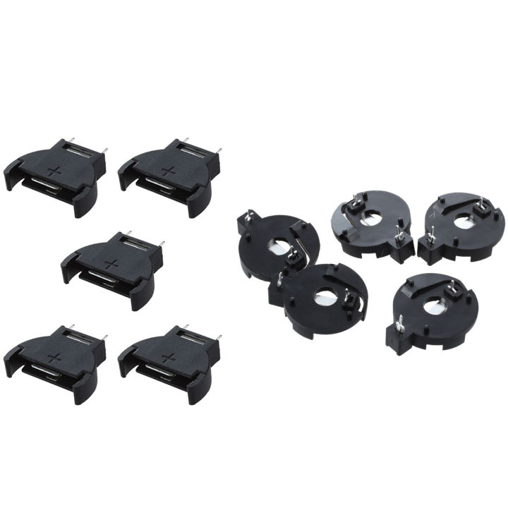 5 Pcs CR2032 Cell Button Lithium Battery Sockets Holder & 5 Pcs CR2016 2025 2032 Coin Cell Button Battery Holder