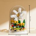 2024 DIY Decoration Home Flower Bouquet Building Set Red Rose Carnation Building Block Model ABS Decorative Assembled Toys. 