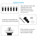 ICQURBT 6X Toilet Seat Screws,Universal Expanding Rubber Screw Top Fixing Hinges Fitting WC Blind Hole Plastic Washers Nut. 