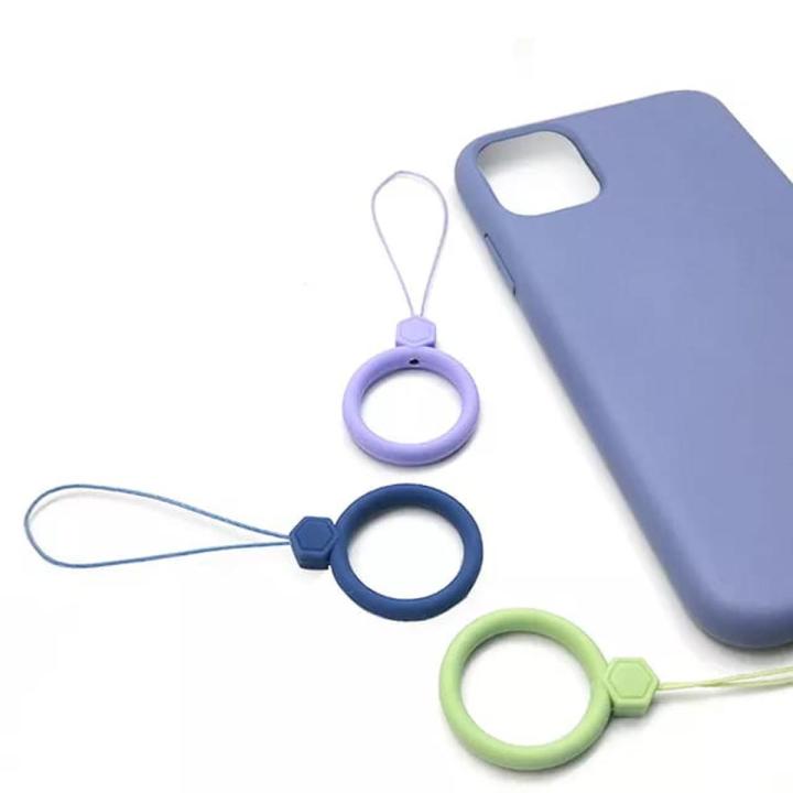 New Silicone Circle Finger Ring Buckle Lanyard Simple Short Case Mobile Phone Mobile Siliconering - Multicolor - Phone Back Cover