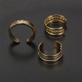 【HOT】 3PCS Fashion Ins Open Toe Rings For Women Adjustable Simple Minimal Hollow Summer Beach Smooth Feet Ring Jewelry On Foot Luolong. 