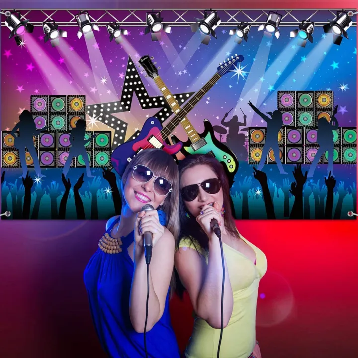 1%20Pcs%20Karaoke%20Party%20Decorations%20Supplies%20Fabric%20Rock%20Star%20Vacation%20Party%20Backdrop%20Banner%20for%20Party%20-%20Image%206