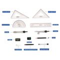 Doms GeoTron Plus New Premium Geometry Drawing Set with Compass, Ruler, Protractor, and More - Black. 