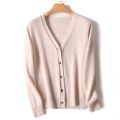2022 cashmere sweater cardigan women's long sleeved elegant Vintage sweater cashmere knitted spring and autumn coat.