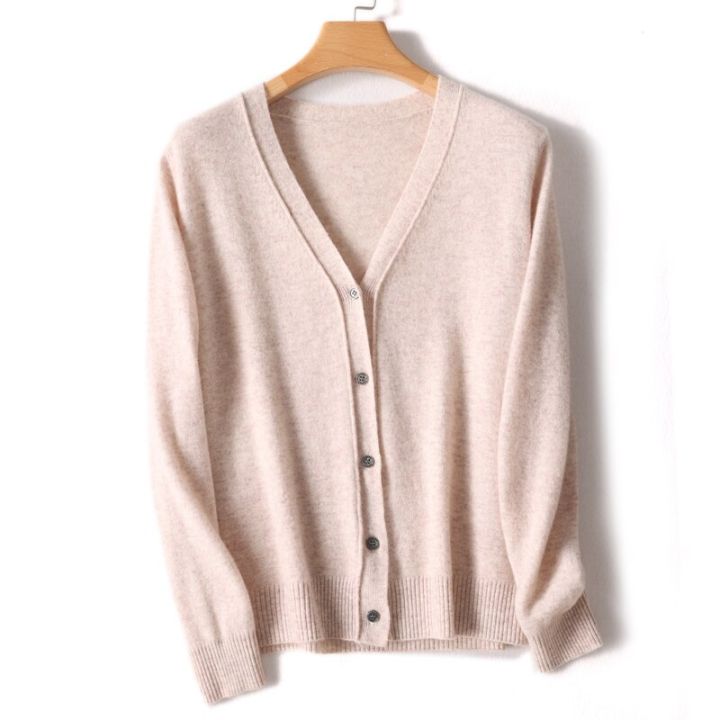 2022%20cashmere%20sweater%20cardigan%20women's%20long%20sleeved%20elegant%20Vintage%20sweater%20cashmere%20knitted%20spring%20and%20autumn%20coat%20-%20Image%202