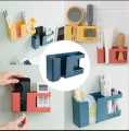 Multi-functional Wall mount phone charging holder stand with extra Storage Box, Remote Control holder, Mobile Phone Plug, Home Charging Shelf. 
