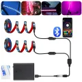 USB Bluetooth RGB Led Strip Light Battery Powered Scooter Flexible Diode Tape Led Backlight For Bicycle Skateboard Bike Lighting. 