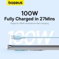 Baseus 100W USB A To Type-C Cable Charger 6A Qualcomm 3.0 QC Quick Charge Fast Charging 480 Gbps Data Transfer Elastic Silicone For Phone Tablet Laptop Digital Devices.