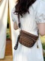 bags cross-border bags women's new simple fashion retro multi-layer zipper shoulder crossbody bag ribbon chest bag women's tide. 