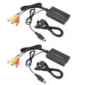 2X S-Video to HDMI Converter S-Video and 3RCA CVBS Composite to Audio Video Converter Support 1080P 720P.