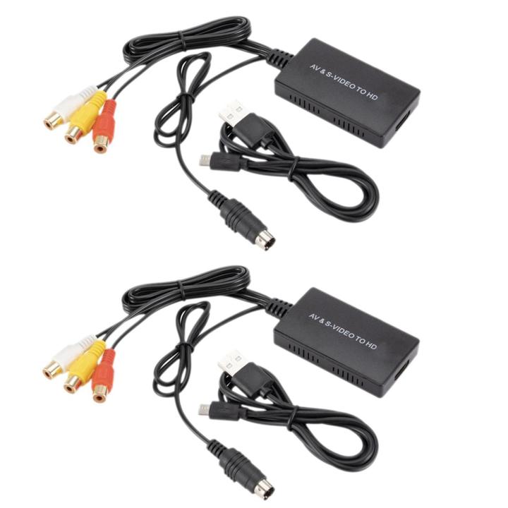 2X S-Video to HDMI Converter S-Video and 3RCA CVBS Composite to Audio Video Converter Support 1080P 720P
