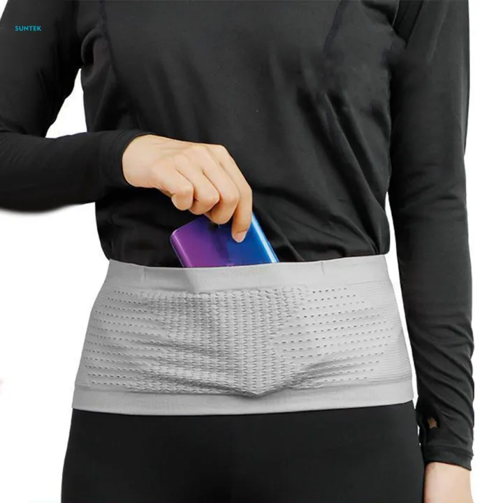 Running Belt Fanny Bag Money Belt Lightweight Phone Holder Waist Pack Running Waist Belt for M Gray