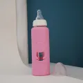 SmartCare-Borosilicate Baby glass bottle with silicone sleeve (8oz). 