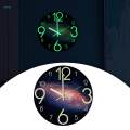 2xModern Luminous Wall Clock Night Light Fluorescent Clocks for Kitchen B.