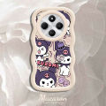 TA for Redmi 14C Back Cover Macaron Wave Soft Silicone Mobile Phone Cover Cartoon Kuromi Pattern Case.