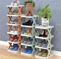 Foldable 5-Tier Plastic Shoe Storage Shelf. 