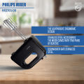 Philips HR3705/10 300W Hand Mixer – Lightweight, 5-Speed Control, Stainless Steel Accessories (Black).