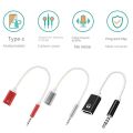 3.5mm Male To Type-c Female Headphone Aux Cable Converter Adapter Type-C To 3.5mm Jack Converter Earphone Audio Adapter Cable.