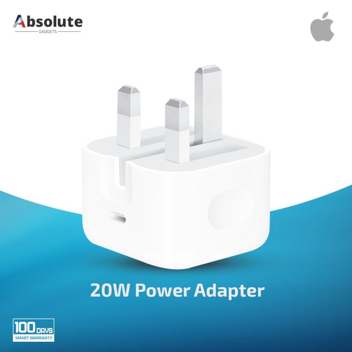 Apple 20W USB.C Power Adapter FOR iPhone 13/12/11/X - Three pin