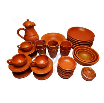 মাটির ডিনার সেট 34 পিস - dinner set