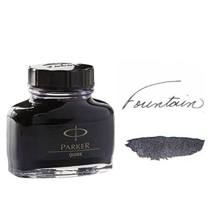 Parker Fountain Pen Liquid Bottled Quink Ink, 57 Ml, In A Box - Black