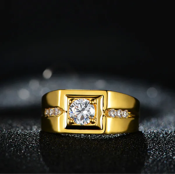 Wedding Rings Gold Ring Gents Price Gentleman Temperament Plated