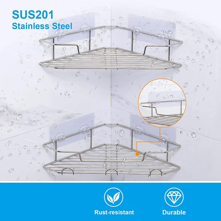 Shower%20Caddy%20Corner%20with%20Hooks,%20Organizer%20Wall%20Mounted%202%20Pack%20-%20Image%204