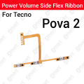 Tecno Pova 2 3 Power on / off Switch Button Side Volume Up Down Buttons Flex Cable Replacement Parts.