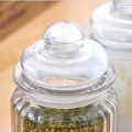 1 PC Transparent Glass Tea Caddy Miscellaneous Grain Sealed Cans Candy Small Object Storage Jar Kitchen Storage Container Home Decor.