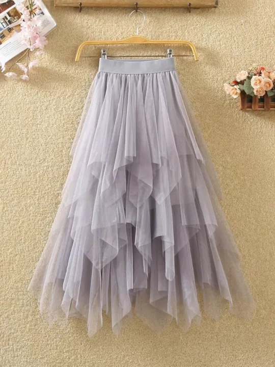 Women%20irregular%20Tulle%20Skirts%20Fashion%20Elastic%20High%20Waist%20Mesh%20Tutu%20Skirt%20Pleated%20Long%20Skirts%20Midi%20Skirt%20Saias%20Faldas%20Jupe%20Femmle%20-%20Image%203