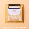 30 Sheets Cartoon Board Clip Sticky Notes Pad Cute Stationary Student Memo Kawaii Sticky Notes Diary Journaling Craft Decorative DIY Scrapbooking Office Supplies. 