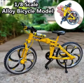 Showpiece Bicycle  1:8 Alloy Model Mountain Bicycle Showpiece Foldable Cycle Metal Racing Mountain Bike Toys Gifts. 