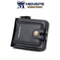 MENSPE Short Wallet Folding Leather Purse Men Wallet Soft PU Wallet Man Paragraphs Short Wallet Multi-Card Position ID Credit Cards Holders Coin Bag Business Wallets. 