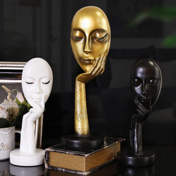 Art%20Character%20Sculpture%20Lady%20Decorative%20Face%20Statues%20Resin%20Abstract%20Human%20Modern%20-%20Image%204