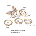 Women's/Girls' 5-Piece/Set Exquisite Crystal Moon Butterfly Ring Set - New Unisex Vintage Jewelry - 309131500. 