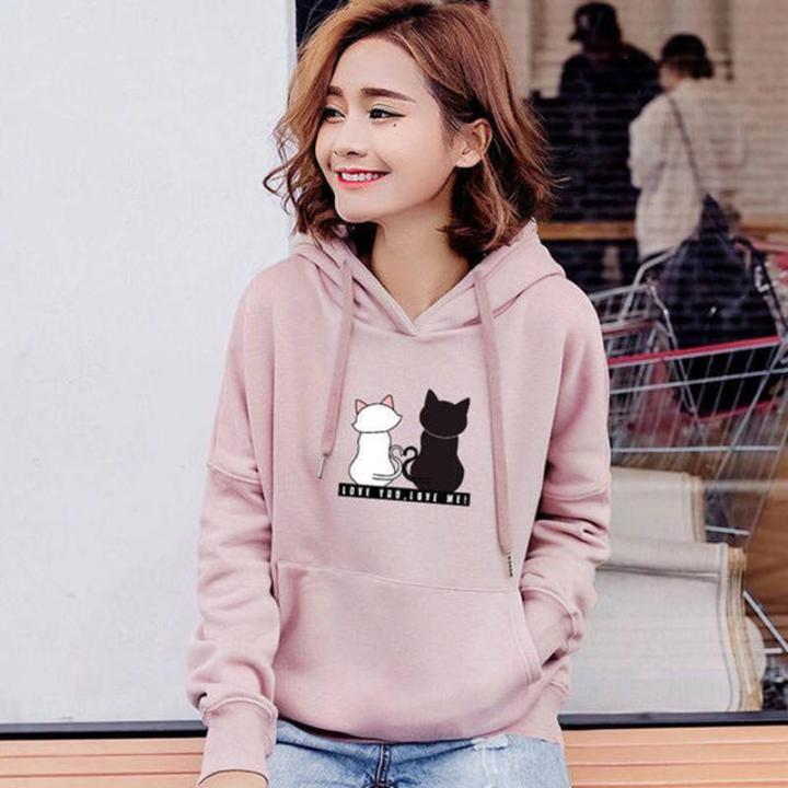 Women Fashion Loose Hooded Pullover Casual Long Sleeve Shirt Sweatshirt Hoodies Top