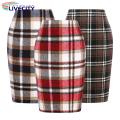 Autumn Skirt Plaid Print Thick Women Spring Skirt.