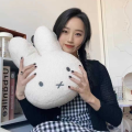 Miffy Throw Pillow Kawaii Rabbit Plush Toy Baby Comfort Pillow Sitting Room Sofa Bedside Pillow Cartoon Office Back Cushion.