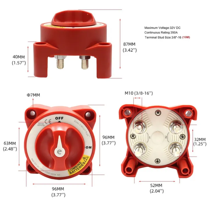 5511E%20Dual%20Circuit%20Plus%20Battery%20Rotary%20Switch%20Isolators%20Disconnect%2012V-32V%20350%20Amp%20E-Series%20for%20Car%20Truck%20Ship%20Speedboat%20Easy%20to%20Use%20-%20Image%202