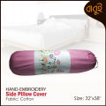 Floral motif art hand embroidery (32"x38") Side pillow cover.